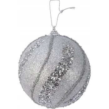 Vánoční dekorace Vánoční Koule ozdoba na vánoční stromeček stříbrná 8 cm