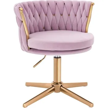 LuxuryForm DESIGN Kosmetická židle LYON VELUR na zlatém kříži - levandule