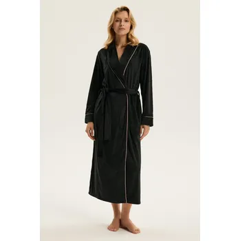 Dámský župan Esotiq dámský dlouhý župan černý - ESO99X/černá / M ESO5J008-99X