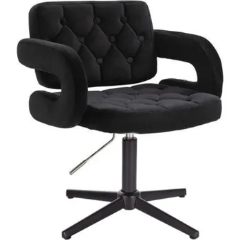 LuxuryForm DESIGN Kosmetická židle ADRIA VELUR na černém kříži - černá