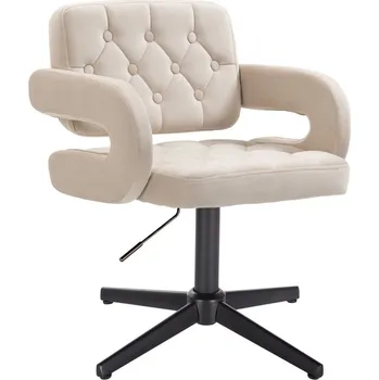 LuxuryForm DESIGN Kosmetická židle ADRIA VELUR na černém kříži - krémová