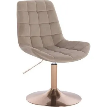 LuxuryForm DESIGN Židle PARIS VELUR na zlatém talíři - latte