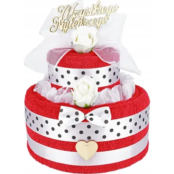 Sada ručníků a osušek PREZENTEX DORT - Tři ručníky, mýdlové růže - DÁREK Svatba Narozeniny