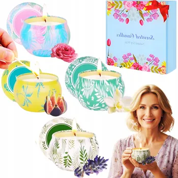 Svíčka 4x VONNÉ SÓJOVÉ SVÍČKY SADA PRO BABIČKU MAMINKU