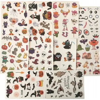 Tetování TATUAŻE ZMYWALNE HALLOWEEN Příšery Duchové 10 ARCHŮ PRO DĚTI kayet