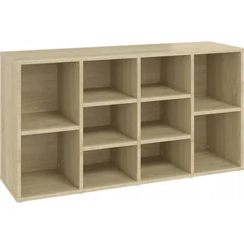 Botník Lavice na boty s funkcí TV stolku, 10 polic, dub sonoma, 103x30x54,5 cm