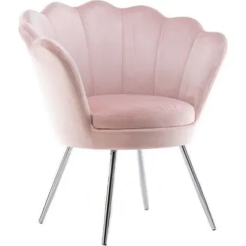 LuxuryForm DESIGN Kosmetické křeslo FREY VELUR se stříbrnými nohami - růžové