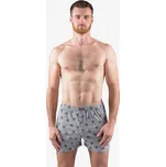 Gina pánské bavlněné trenýrky se vzorem - GINLxGMxE/světle šedá / L/XL GIN6D029-LxGMxE