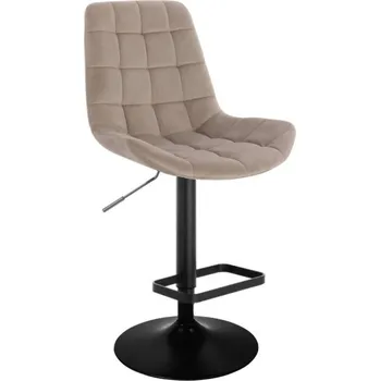 Barová židle LuxuryForm DESIGN Barová židle PARIS VELUR na černém talíři - latte