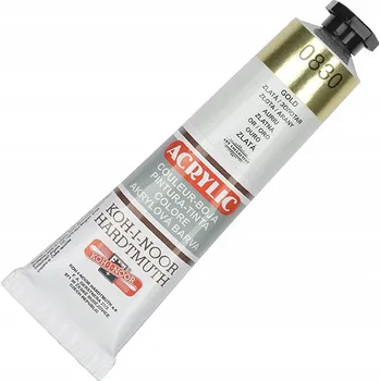 Vodová barva ZLATÁ AKRYLOVÁ BARVA Metalická VELKÁ 1 x 40 ml Koh-I-Noor BARVY Malířské