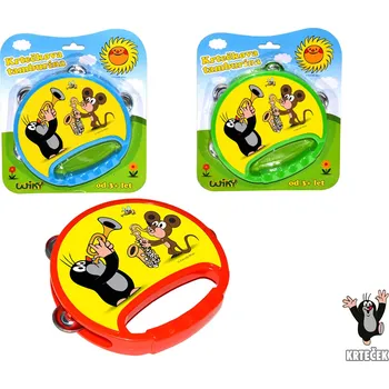 Hudební nástroj pro děti Wiky Dětská tamburína Krtek 18 cm Barva: Modrá