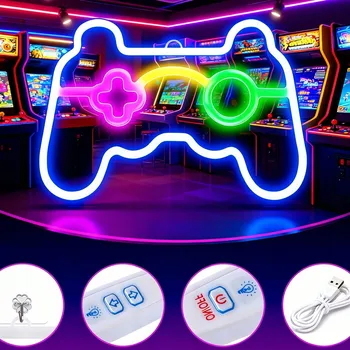 Obraz Lampička Gamepad Multicolor na plexi, stmívač + USB dekorace dárek neon