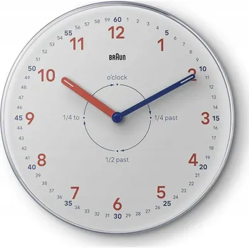 Hodiny BÍLÉ NÁSTĚNNÉ HODINY BRAUN BC26TW TIME TEACHER NEOBRITE PRO VÝUKU