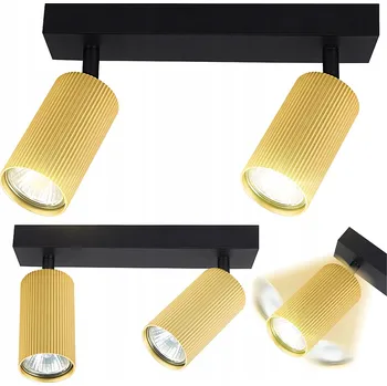 Přisazené stropní svítidlo halogenové LED ČERNÉ ZLATÉ SPOT TUBA