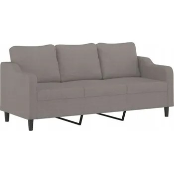 Pohovka Třímístná pohovka taupe 198 x 77 x 80 cm, kov, látka, houbička