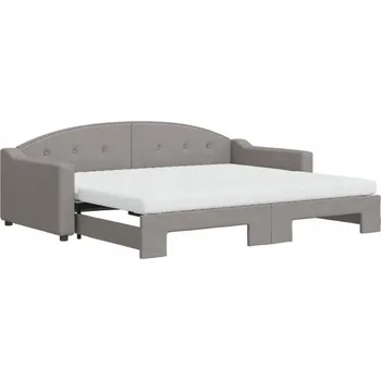 Pohovka Rozkládací pohovka 2v1 taupe 223 x 100 x 75 cm s matracemi