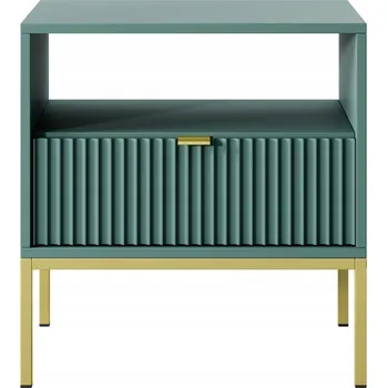 Noční stolek Noční stolek Piaski se zeleným čelem, 1 šuplík, moderní