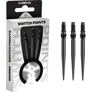 Příslušenství pro šipky Hroty Winmau Switch Points Smooth Black 30mm