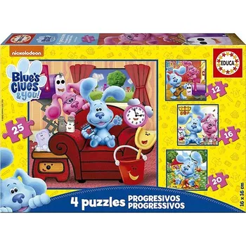 Puzzle EDUCA Puzzle Blue's Clues 4v1 (12,16,20,25 dílků)
