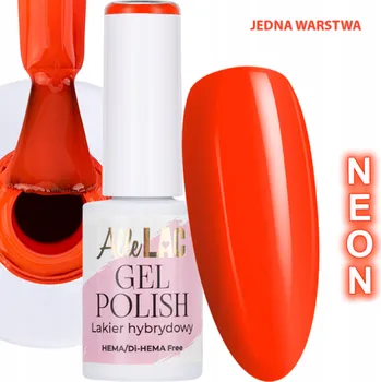 Lak na nehty Hybridní lak ALLELAC 6g LED/UV Gel Polish Orange OR3 Neonově oranžový