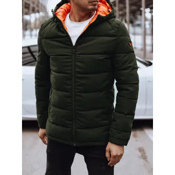 Pánský zimní kabát Pánská bunda zimní prošívaná s kapucí TX4892 Barva: Zelená, Velikost: 2XL