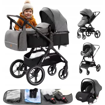 Kočárek DĚTSKÝ MULTIFUNKČNÍ KOČÁREK YAZOCO 3V1: HLUBOKÁ KORBA, AUTOSEDAČKA, SPORTOVNÍ VERZE, ZATEPLENÝ