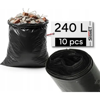 Pytle na odpadky Stavební pytle na odpadky 240 l 10 ks 90 x 140 cm, pevné pytle na odpadky