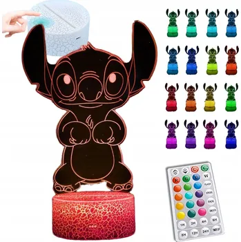 Lampička Noční Lampa LED 3D Pohádka Lilo a Stitch Figurka Dětská Narozeniny dítěte