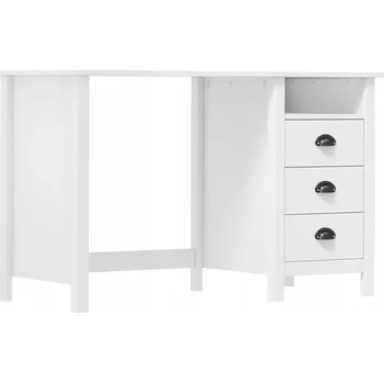 Psací stůl Počítačový stůl Hill, bílý, 120 x 50 x 74 cm, se 3 zásuvkami