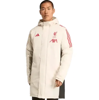 Pánský kabát Pánská parka bunda s kapucí Adidas Liverpool FC 25/26 béžová