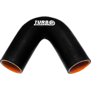Spojovací materiál motoru Silikonové koleno 135° TurboWorks Pro černá 40mm