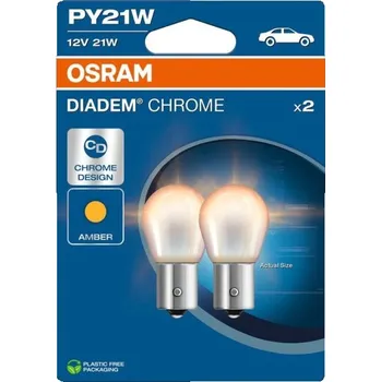 Autožárovka OSRAM 12V 21W BaU15s Diadem Chrome, sada (2ks)