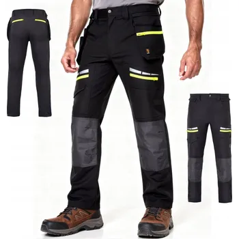 Pracovní obuv Montérkové kalhoty pružné, odolné, pohodlné, s reflexními prvky a kapsami, velikost 50