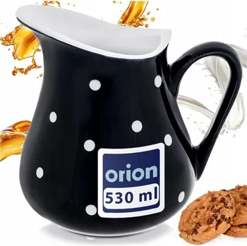 Keramická konvička na mléko černá s puntíky 0,5 l