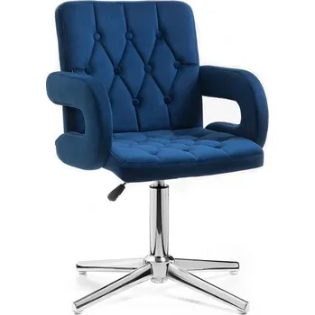 LuxuryForm DESIGN Židle BOSTON VELUR na stříbrném kříži - modrá