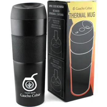 Termohrnek VELKÝ TERMOHRNEK TERMOS na čaj KÁVU s pítkem a ZÁMKEM, VAKUOVÝ 450ml