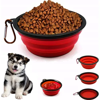 Miska pro psa Skládací (cestovní) silikonová konvice Tojato červená 1 l