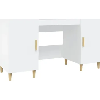 Psací stůl Bílý psací stůl s úložným prostorem 140 x 50 x 75 cm