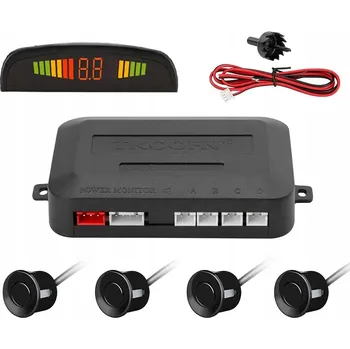 Parkovací asistent PARKOVACÍ SENZORY ZADNÍ SADA 4x SENZOR LCD displej ČERNÉ