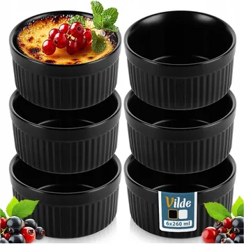 Keramické zapékací misky černé VILDE 260 ml 6 ks