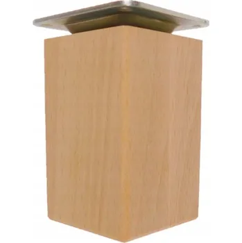Obraz Dřevěné nohy noha nožička k nábytku 12 cm čtverec 6x6 cm surové provedení, uchycení