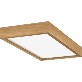 Stropní Svítidlo hnědý obdélníkový dřevěný 62x32 cm 28 W LED