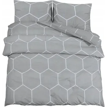 Povlečení Sada povlečení 140x200 cm šedá 100% bavlna s povlakem na polštář 65x65 cm