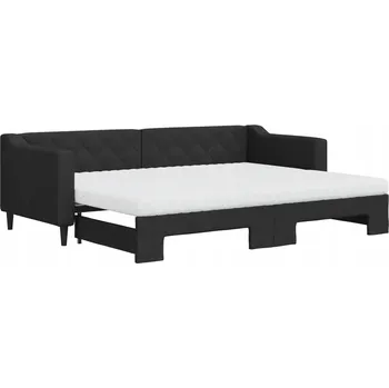 Pohovka Rozkládací pohovka s funkcí spaní černá 223 x 90 x 67 cm