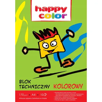 Sešit Technický blok A4, 10 listů, 170g, barevný Happy Color