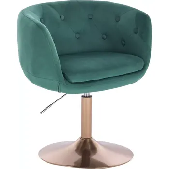 LuxuryForm DESIGN Křeslo MONTANA VELUR na zlatém talíři - zelené