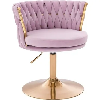 LuxuryForm DESIGN Kosmetická židle LYON VELUR na zlatém talíři - levandule