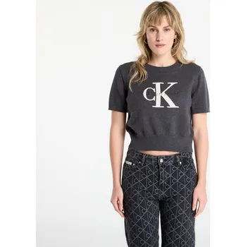 Dámský svetr Svetr Calvin Klein Jeans Chunky Cotton Graphic Sweater Grey M