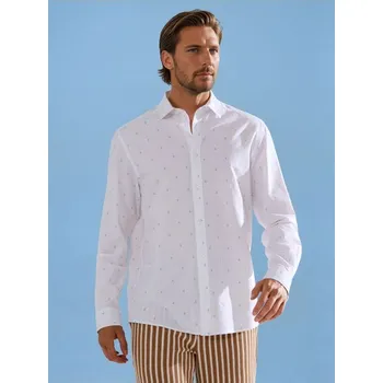 Oblečení a móda Sinsay - Vzorovaná košile regular fit - bílá - 088EV-00X - 088EV-00X-XL