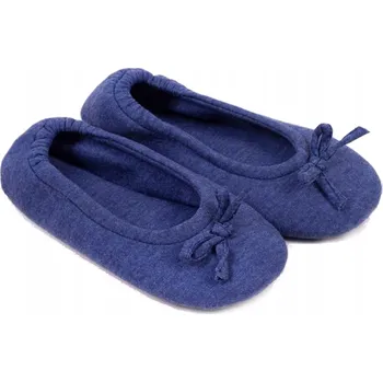 Dámské baleríny Pantofle měkké domácí baleríny s mašličkou, tmavě modré, velikost 40-41 YOCLUB